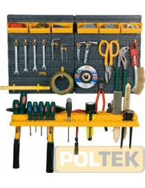 PANNELLO FORATO POLIP. C/MENSOLA CONTENIT. E GANCI