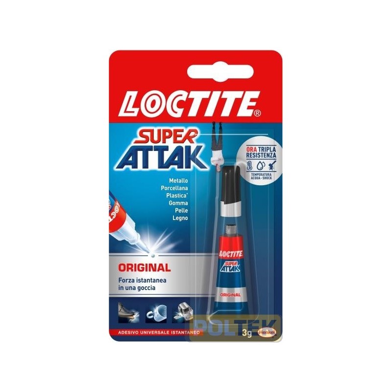 Super Attak è un adesivo istantaneo (incolla in pochi secondi), universale (incolla innumerevoli tipi di superfici), trasparent