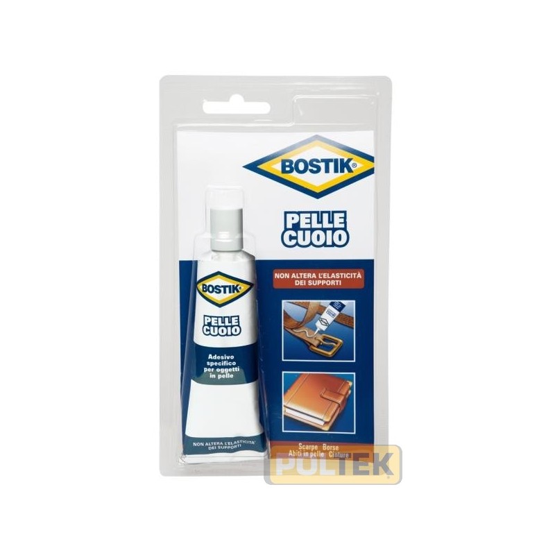Adesivo specifico per riparazioni di oggetti in pelle. Ottima forza di adesione. Non altera l'elasticità dei supporti. Applicaz