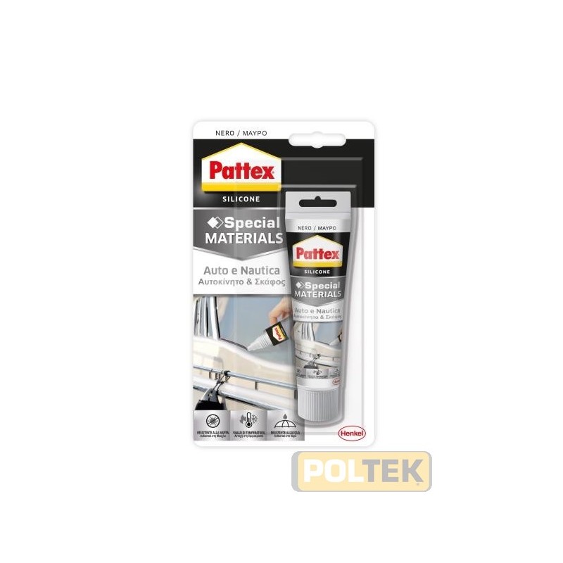 Sigillante siliconico acetico di colore nero, molto elastico. Serve per sigillare vetri di automobili e roulottes, guarnizioni d