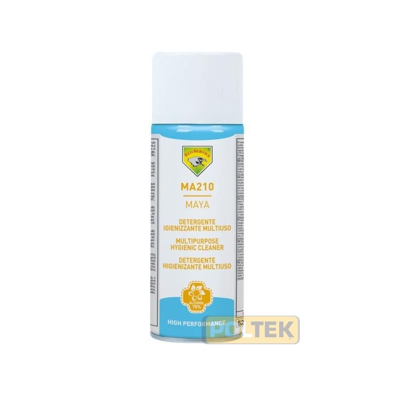 Detergente igienizzante multiuso, ad alto contenuto di alcool, ideale per ambienti, oggetti e superfici. La sua particolare form