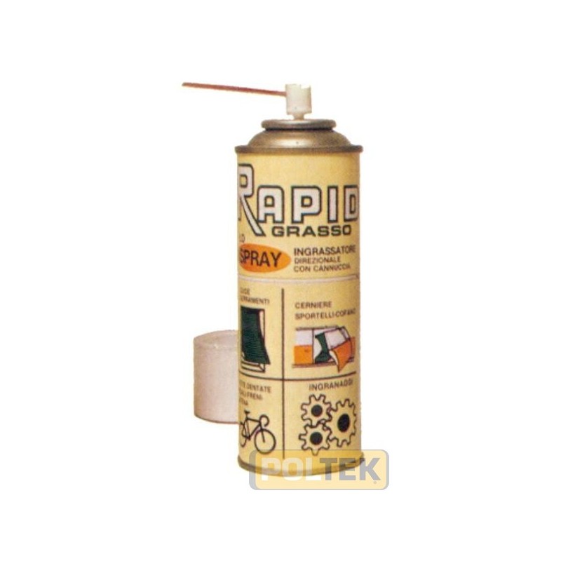 Con cannuccia pieghevole per inserire il grasso nei punti più disagevoli senza smontare il meccanismo. Con adesivo filante per 