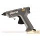 Pistola termocollante ad avanzamento automatico. Punta in ottone. Corredato di stik colla e punta di ricambio. In valigetta.