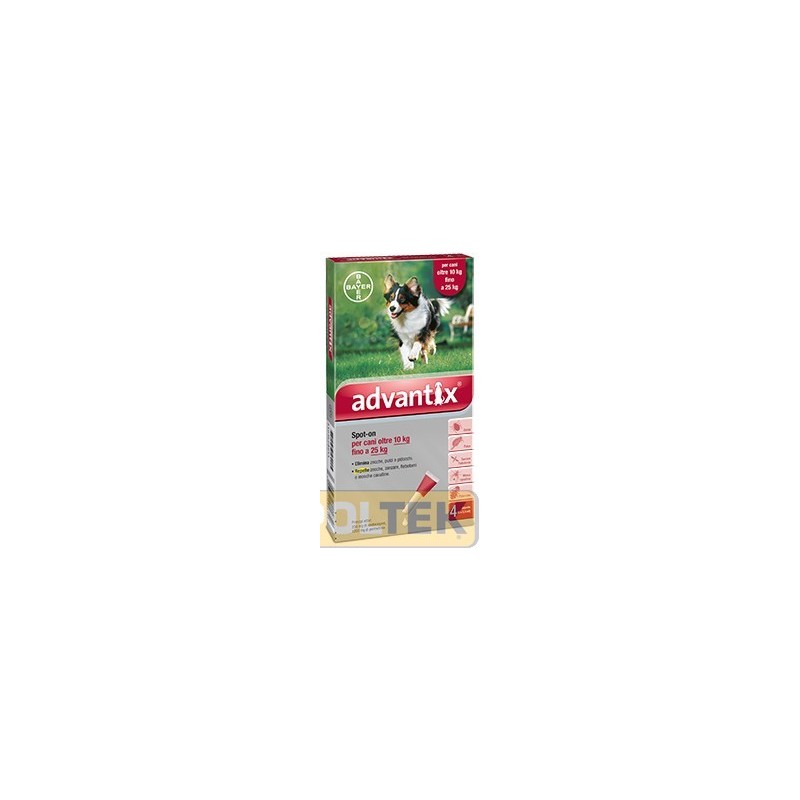 Advantix Spot on 4 pipette Cani da 10 kg a 25 kg