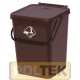 Secchio c/ coperchio color marrone da 10 Lt. 225x240x300 mm, con manico autobloccante