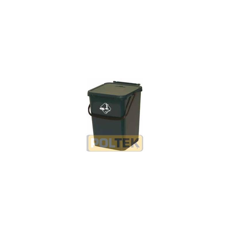 Secchio c/ coperchio color Verde da 10 Lt. 225x240x300 mm, con manico autobloccante