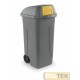BIDONE IMMONDIZIA PUSH lt 100 mm 490x550x950 GRIGIO/GIALLO
