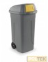 BIDONE IMMONDIZIA PUSH lt 100 mm 490x550x950 GRIGIO/GIALLO
