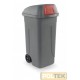 BIDONE IMMONDIZIA PUSH lt 100 mm 490x550x950 GRIGIO/ROSSO