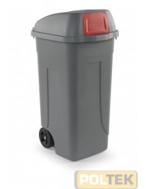 BIDONE IMMONDIZIA PUSH lt 100 mm 490x550x950 GRIGIO/ROSSO
