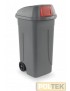 BIDONE IMMONDIZIA PUSH lt 100 mm 490x550x950 GRIGIO/ROSSO