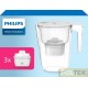 PHILIPS CARAFFA FILTRAGGIO ACQUA lt. 2,6 BIANCA + 3 filtri