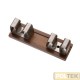 GANCIO PORTASCOPA INOX BASE LEGNO 2 POSTI