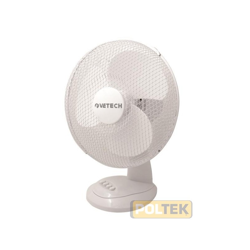 Ventilatore da tavolo, silenzioso, 3 impostazioni di velocità, 40 Watt, diametro: 30cm, oscillazione di 75 gradi, montaggio sem