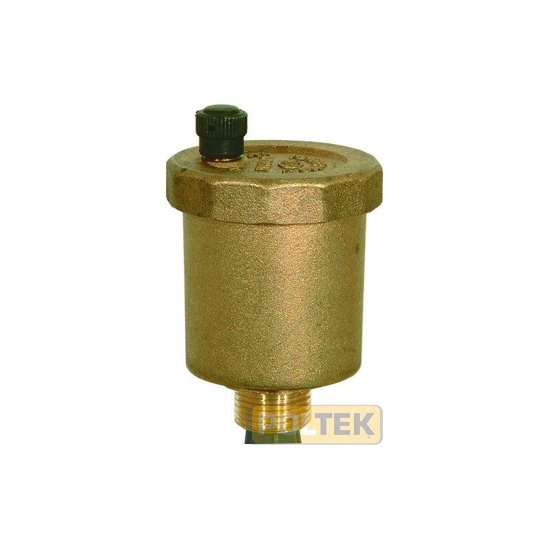 Valvola automatica 3/8" di sfogo aria a galleggiante, corpo in ottone, pressione massima 10 a.t.m., temperatura + 110° C.