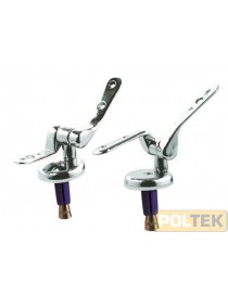 Cerniera 2 pezzi in ottone cromato, pesante, serie "Universale", fissaggio ad espansione per sedili anima legno.