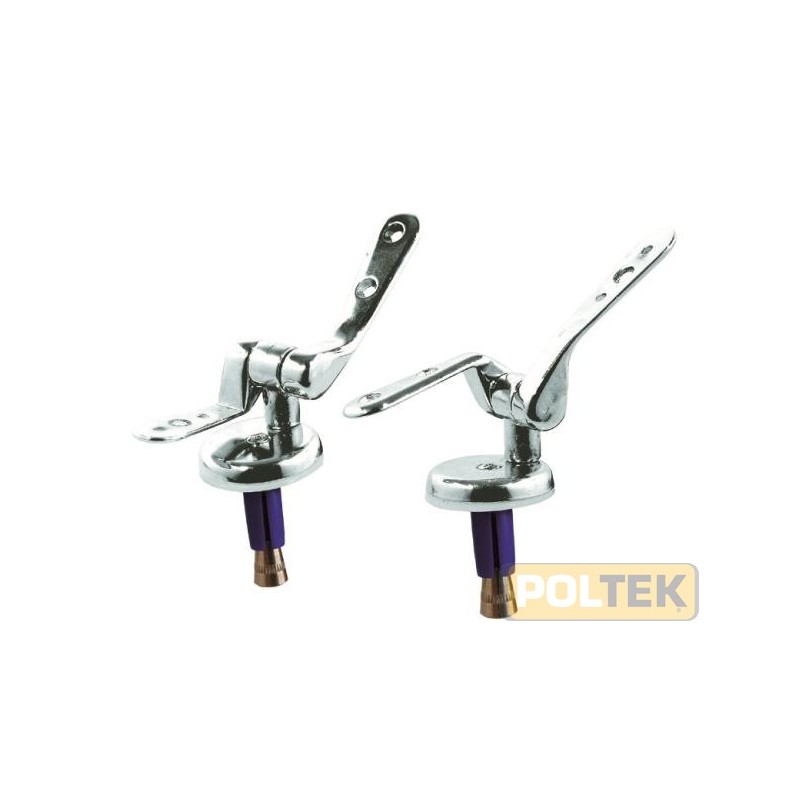 Cerniera 2 pezzi in ottone cromato, pesante, serie "Universale", fissaggio ad espansione per sedili anima legno.