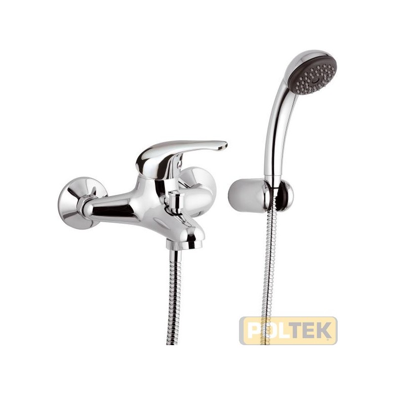 Miscelatore monocomando per vasca esterno con doccia duplex dotato di cartuccia a dischi ceramici d. mm 40.