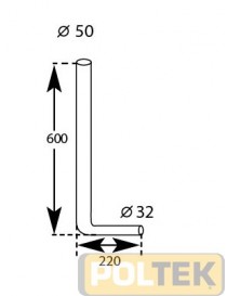 TUBO PER CASSETTA ESTERNA WC d. 50x32 mm 600x220