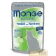 Alimento complementare per gatti adulti con deliziosi pezzetti di tonno del Pacifico, cotto al vapore, prodotto in Thailandia, c