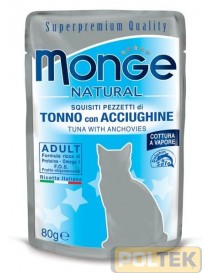 MONGE CAT BUSTA NATURAL tonno/acciughine gr.80