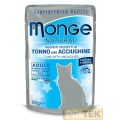 MONGE CAT BUSTA NATURAL tonno/acciughine gr.80