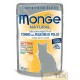 Alimento complementare per gattini con deliziosi pezzetti di tonno con fegatini di pollo, cotto al vapore, prodotto in Thailandi