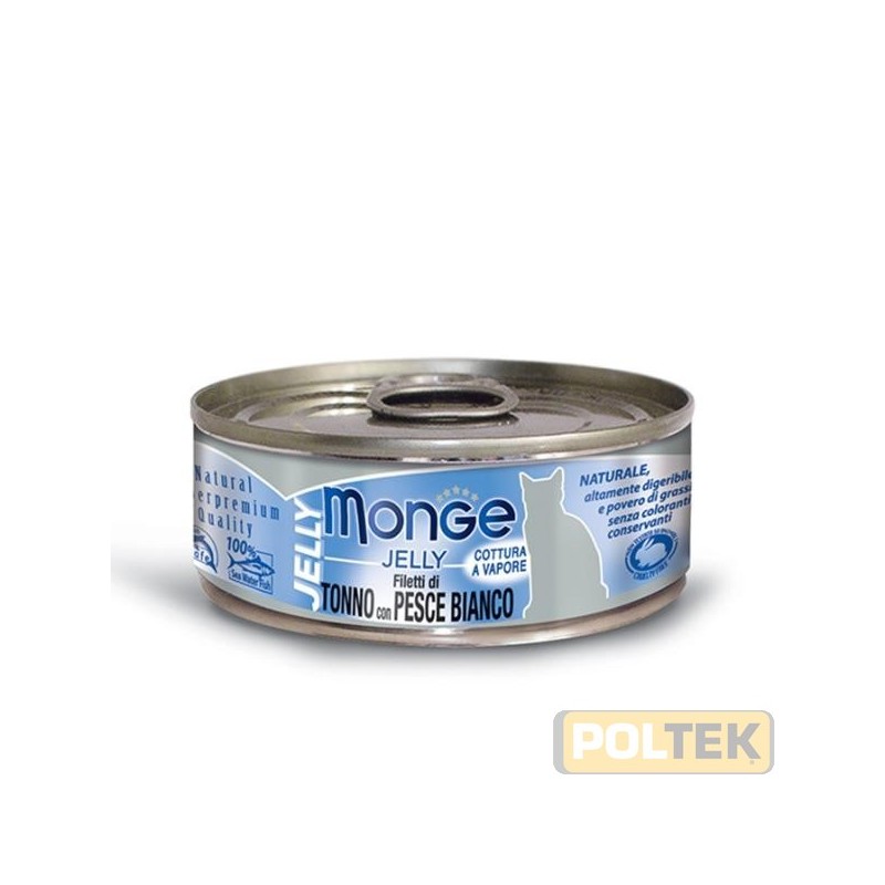 Alimento complementare per gatti adulti con con delizioso tonno del pacifico e pesce bianco prodotto in Thailandia, con le tipic