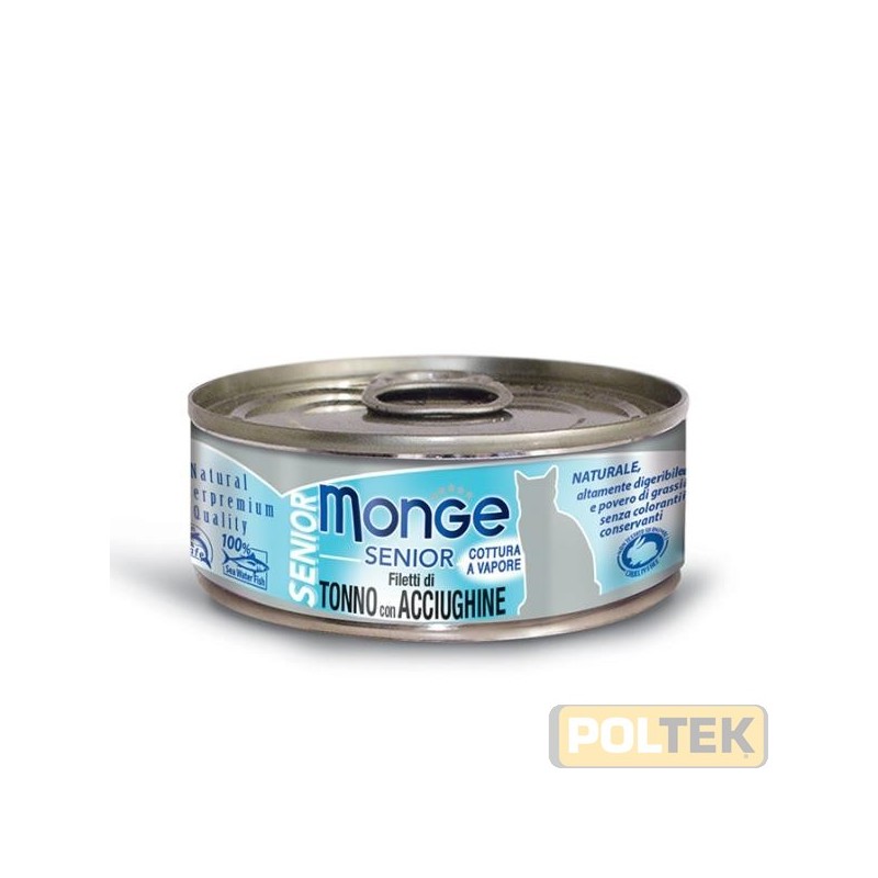 Alimento complementare per gatti dagli 11 anni di età con con delizioso tonno con acciughine prodotto in Thailandia, con le tip