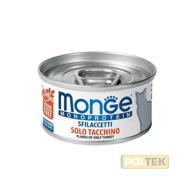 MONGE CAT MONOPROTEICO SFILACCETTI gr. 80 TACCHINO e CAROTE
