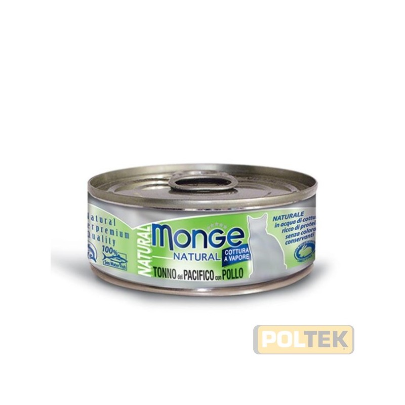 Alimento complementare per gatti, con delizioso tonno e pollo, prodotto in Thailandia, con le tipiche caratteristiche del prodot