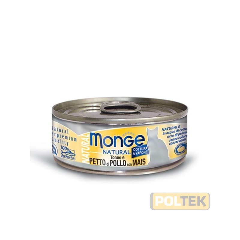 Alimento complementare per gatti, con delizioso tonno con pollo e mais, prodotto in Thailandia, con le tipiche caratteristiche d