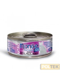 Alimento complementare per gatti, con delizioso tonno con pollo e manzo, prodotto in Thailandia, con le tipiche caratteristiche 