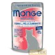 Alimento complementare per gatti adulti con deliziosi pezzetti di tonno con pollo e gamberetti, cotto al vapore, prodotto in Tha
