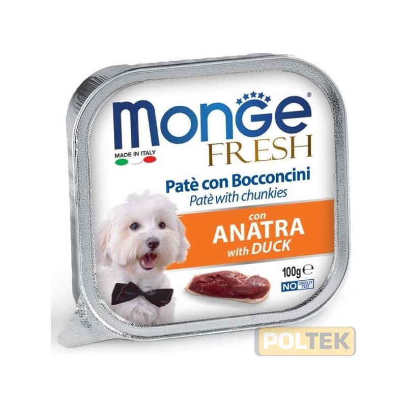 Delizioso paté con un cuore di prelibati bocconcini con anatra fresca selezionata per offrire ai nostri amici il benessere quot