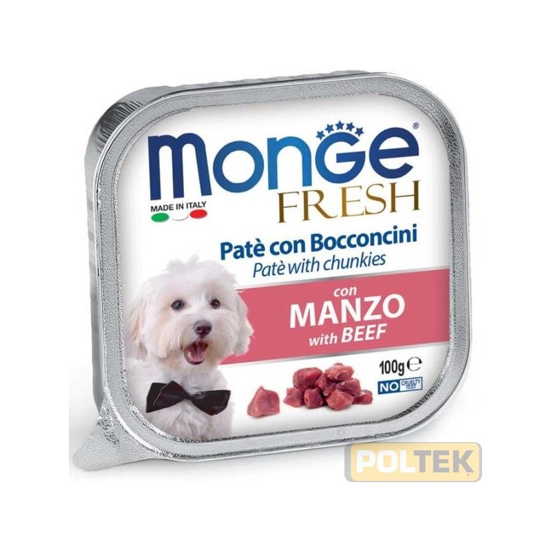 Delizioso paté con un cuore di prelibati bocconcini con manzo fresco selezionato per offrire ai nostri amici il benessere quoti