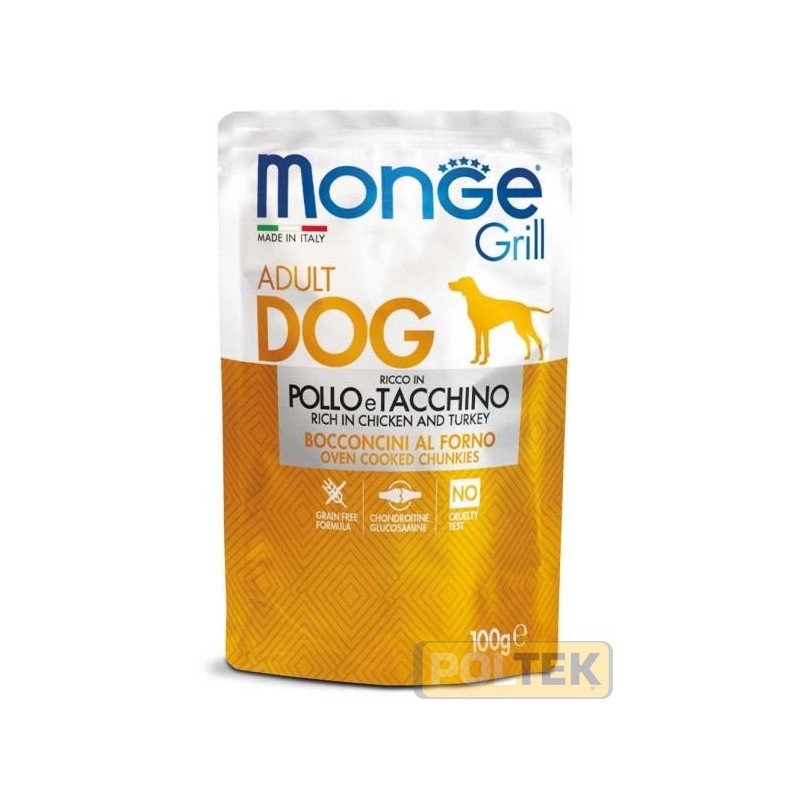 MONGE DOG GRILL BUSTE pollo/tacch. gr.100