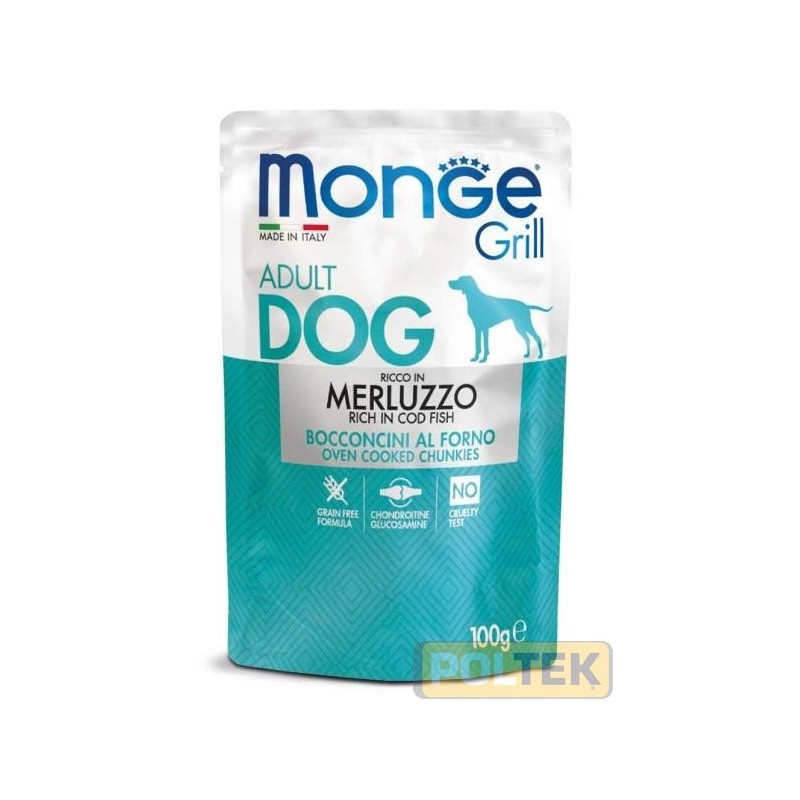 MONGE DOG GRILL BUSTE merluzzo gr.100