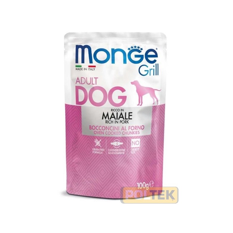 MONGE DOG GRILL BUSTE maiale gr.100