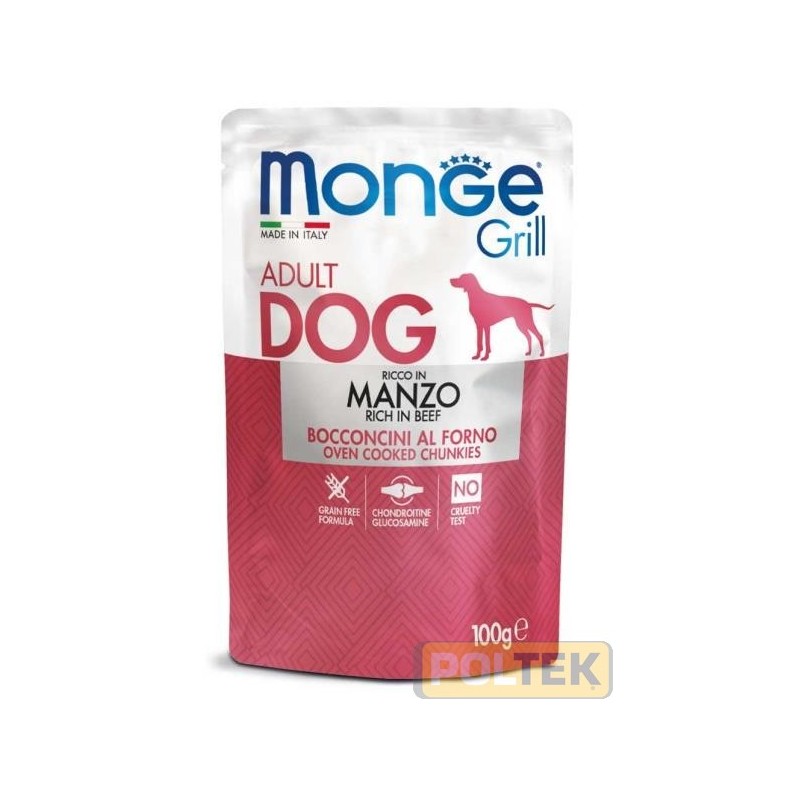 MONGE DOG GRILL BUSTE manzo gr.100