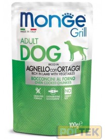 MONGE DOG GRILL BUSTE agnello/verd.gr.100