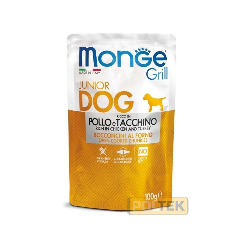 MONGE DOG GRILL BUSTE PUPPY JUNIOR pollo/tacchino gr.100