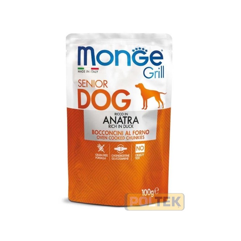 MONGE DOG GRILL BUSTE SENIOR anatra gr.100