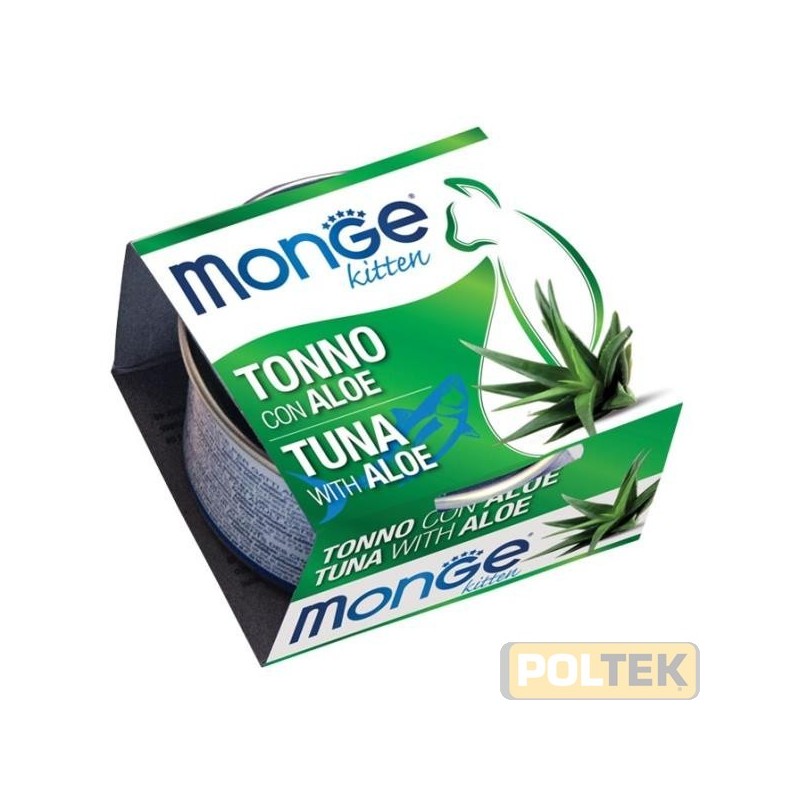 Monge Fruits Tonno con Aloe Kitten è un alimento complementare pensato per i cuccioli più raffinati ed esigenti che completa l