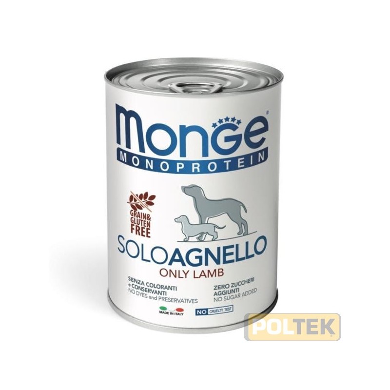 MONGE DOG SOLO gr.400 agnello patè