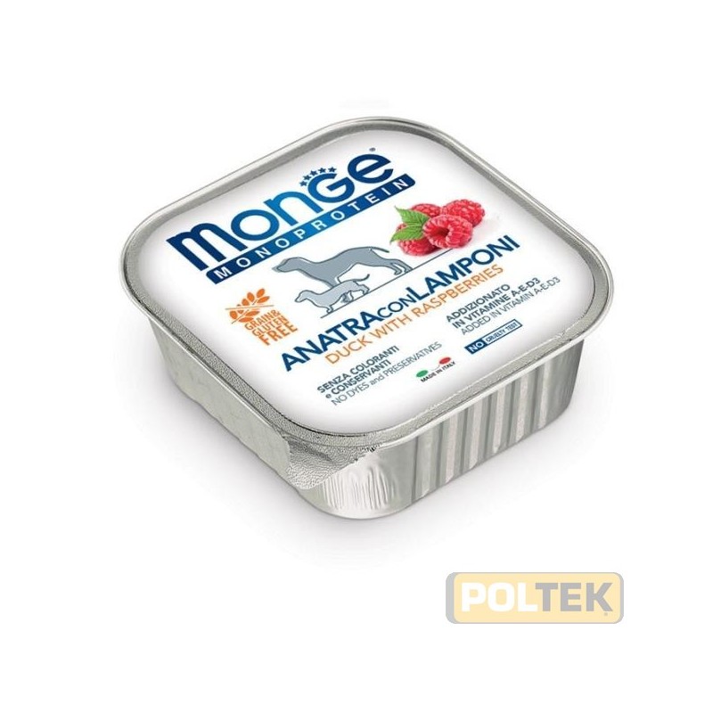 Pate´ *formulato con un’unica fonte proteica, l’anatra selezionata di altissima qualita`, con frutta fonte naturale di vita