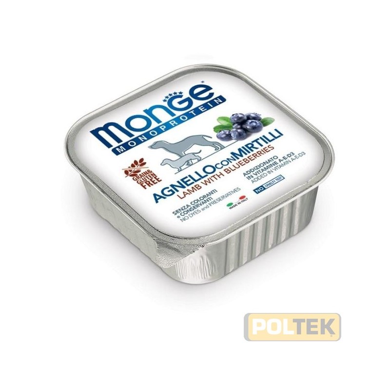 Pate´ *formulato con un’unica fonte proteica, l’agnello selezionato di altissima qualita`, con frutta fonte naturale di vit