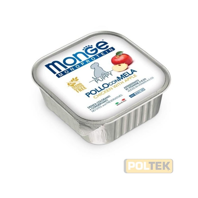 Pate´ *formulato con un’unica fonte proteica, il pollo selezionato di altissima qualita`, con frutta fonte naturale di vitami