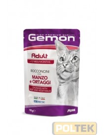 GEMON GATTO UMIDO BUSTA ADULT MANZO/VERDURE gr 100