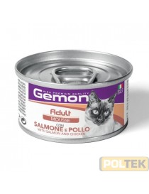 GEMON GATTO UMIDO MOUSSE ADULT SALMONE/POLLO gr.85